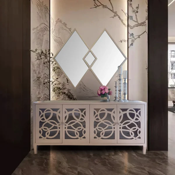 4 Doors Cabinet Lady Marionette + Mirror